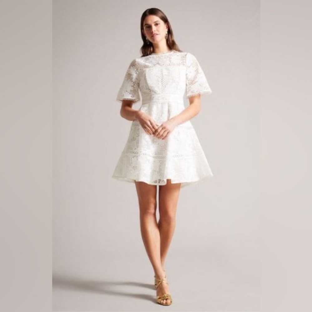 COPY - Ted Baker Lydiiha Tiered Lace Fit and Flare Dress